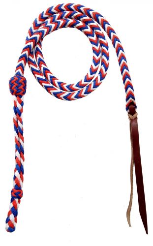 Showman 4.5 ft Red, White, and Blue Braided nylon Over &amp; Under whip